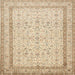 Square Traditional Khaki Gold Persian Rug, tr1006