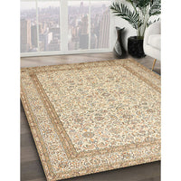 Traditional Khaki Gold Persian Rug, tr1006