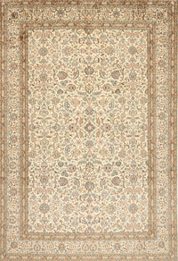 Machine Washable Traditional Khaki Gold Rug, wshtr1006