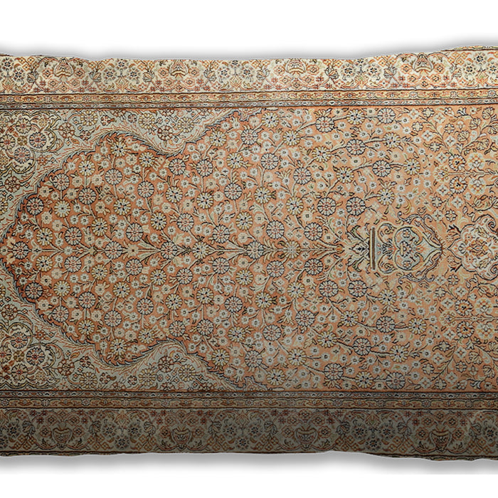 Traditional Classic Rectangular Brown Gold Lumbar Throw Pillow, 13 inch by 19 inch, lbtr1007