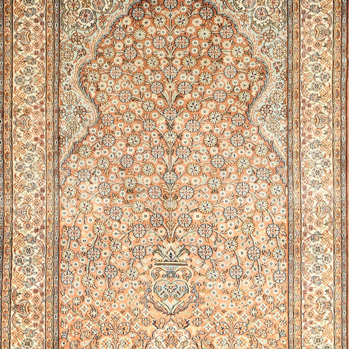 Traditional Brown Gold Persian Rug, tr1007