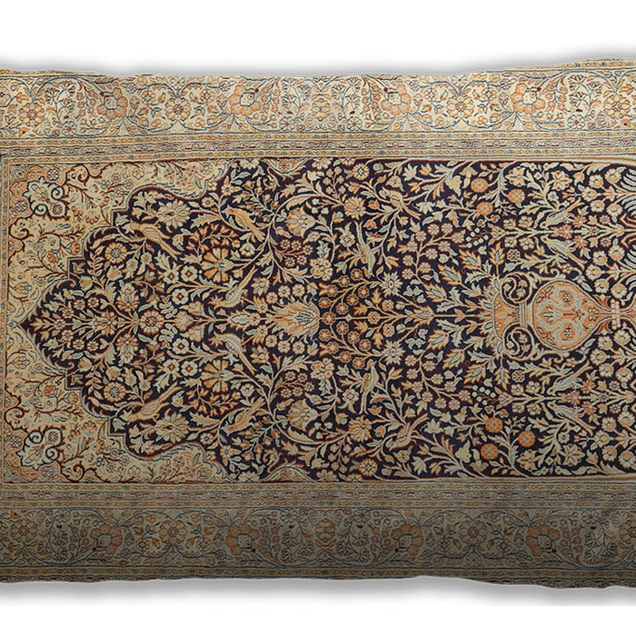 Traditional Classic Rectangular Brown Gold Lumbar Throw Pillow, 13 inch by 19 inch, lbtr1008