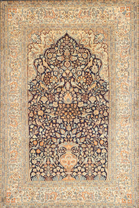 Machine Washable Traditional Brown Gold Rug, wshtr1008