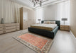 Machine Washable Traditional Sienna Brown Rug in a Bedroom, wshtr1009