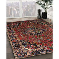 Traditional Sienna Brown Medallion Rug, tr100