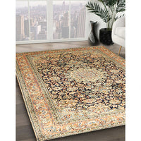 Traditional Sienna Brown Medallion Rug, tr1010