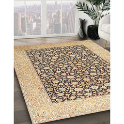 Machine Washable Traditional Sienna Brown Rug in a Family Room, wshtr1012