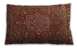 Traditional Classic Rectangular Tomato Red Lumbar Throw Pillow, 13 inch by 19 inch, lbtr1013