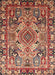 Machine Washable Traditional Saffron Red Rug, wshtr1014