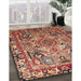 Traditional Saffron Red Persian Rug in Family Room, tr1014