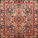 Square Traditional Saffron Red Persian Rug, tr1014