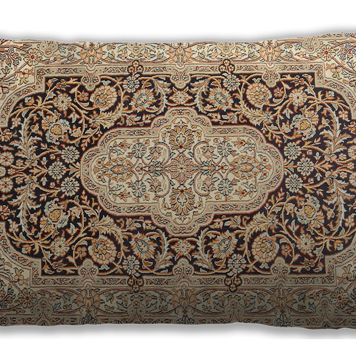 Traditional Classic Rectangular Brown Gold Lumbar Throw Pillow, 13 inch by 19 inch, lbtr1015
