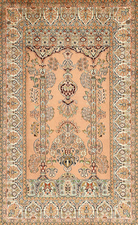 Machine Washable Traditional Light Brown Rug, wshtr1017