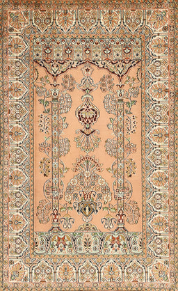 Machine Washable Traditional Light Brown Rug, wshtr1017