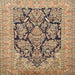 Square Traditional Dark Sienna Brown Persian Rug, tr1018