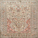 Square Traditional Dark Gold Brown Persian Rug, tr1019