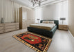 Machine Washable Traditional Saffron Red Rug in a Bedroom, wshtr101