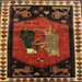 Square Traditional Saffron Red Animal Rug, tr101