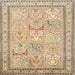 Round Machine Washable Traditional Brown Gold Rug, wshtr1020