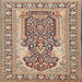 Square Traditional Chestnut Brown Persian Rug, tr1021