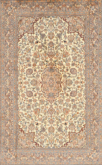 Machine Washable Traditional Khaki Gold Rug, wshtr1022