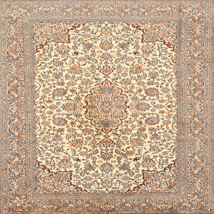 Square Traditional Khaki Gold Persian Rug, tr1022