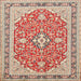 Square Traditional Brown Medallion Rug, tr1023