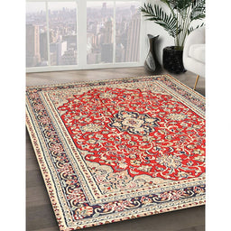 Machine Washable Traditional Brown Rug in a Family Room, wshtr1023
