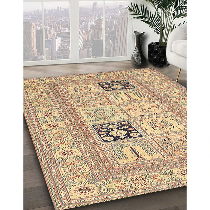 Machine Washable Traditional Copper Brown Rug in a Family Room, wshtr1024