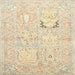 Square Traditional Golden Blonde Gold Animal Rug, tr1027