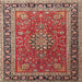 Square Traditional Red Medallion Rug, tr1029