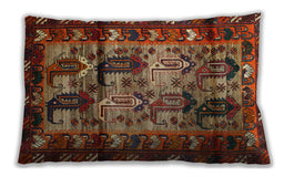 Traditional Classic Rectangular Saffron Red Lumbar Throw Pillow, 13 inch by 19 inch, lbtr102