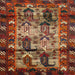 Square Traditional Saffron Red Persian Rug, tr102