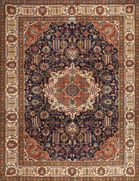 Machine Washable Traditional Peru Brown Rug, wshtr1030