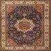 Square Traditional Brown Medallion Rug, tr1030