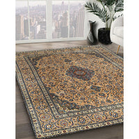 Traditional Sand Brown Medallion Rug, tr1031