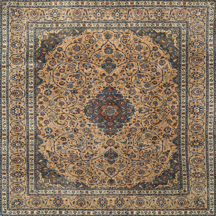 Round Machine Washable Traditional Sand Brown Rug, wshtr1031
