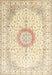 Machine Washable Traditional Gold Rug, wshtr1032