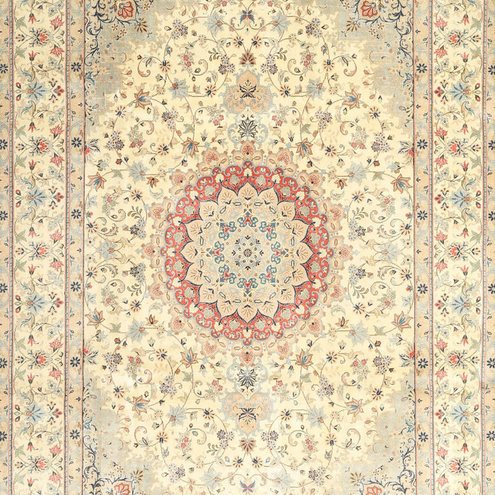 Traditional Golden Blonde Gold Medallion Rug, tr1032