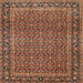 Round Machine Washable Traditional Peru Brown Rug, wshtr1033