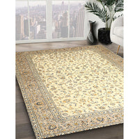 Traditional Khaki Gold Persian Rug, tr1035