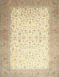 Machine Washable Traditional Khaki Gold Rug, wshtr1035