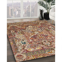 Traditional Dark Sienna Brown Animal Rug, tr1036