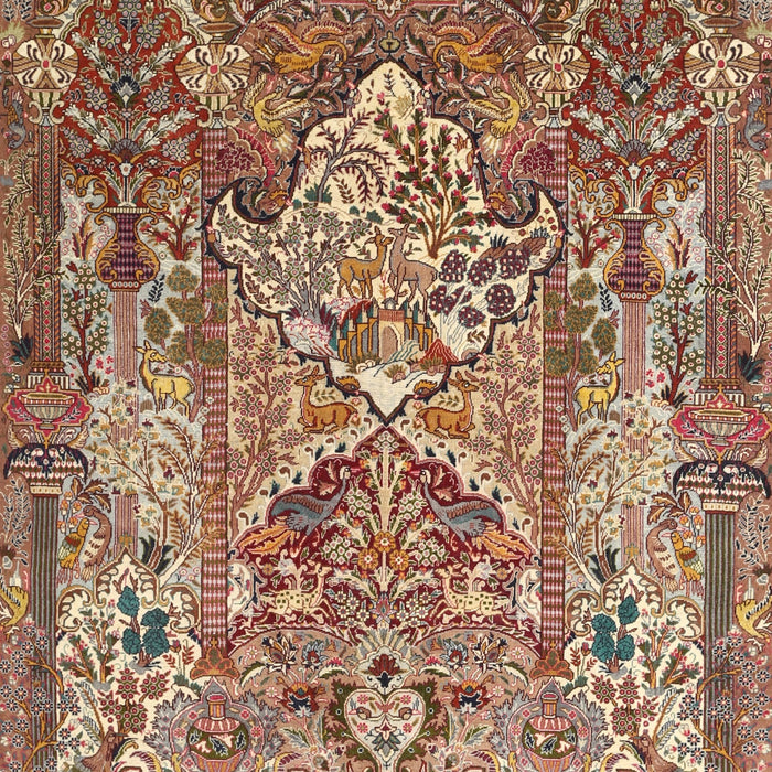 Traditional Dark Sienna Brown Animal Rug, tr1036