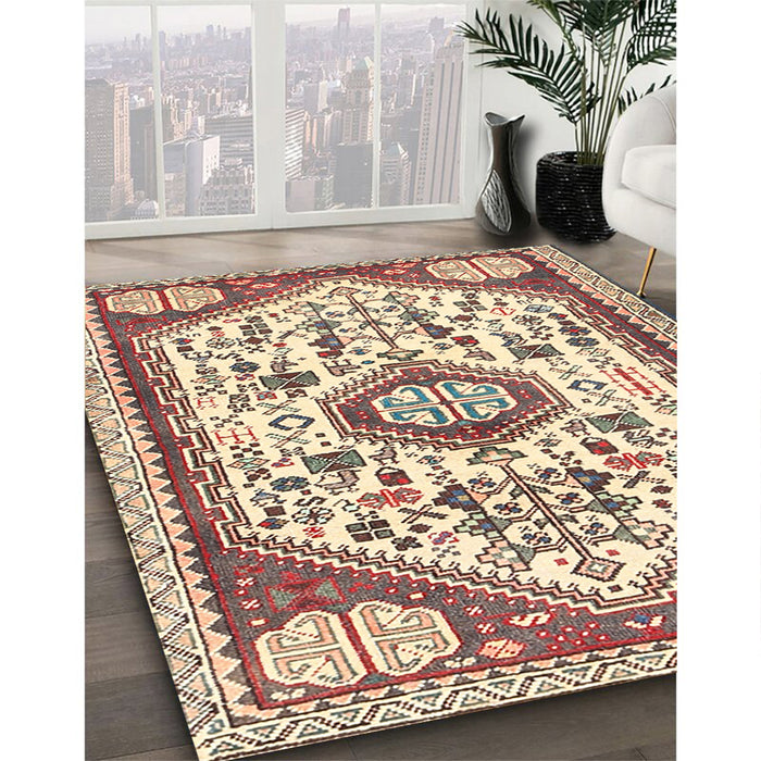 Machine Washable Traditional Sienna Brown Rug in a Family Room, wshtr1039