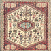 Round Machine Washable Traditional Sienna Brown Rug, wshtr1039