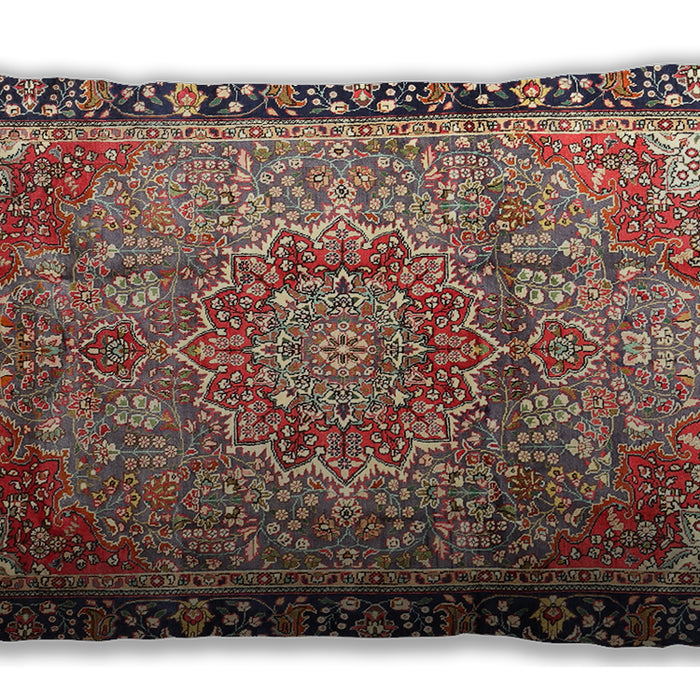 Traditional Classic Rectangular Brown Red Lumbar Throw Pillow, 13 inch by 19 inch, lbtr1041