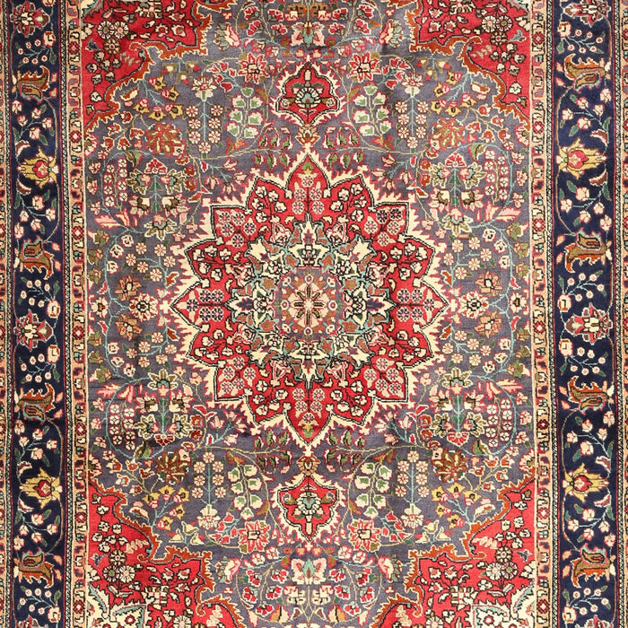 Traditional Brown Red Medallion Rug, tr1041