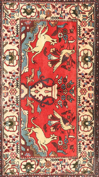 Machine Washable Traditional Red Rug, wshtr1042