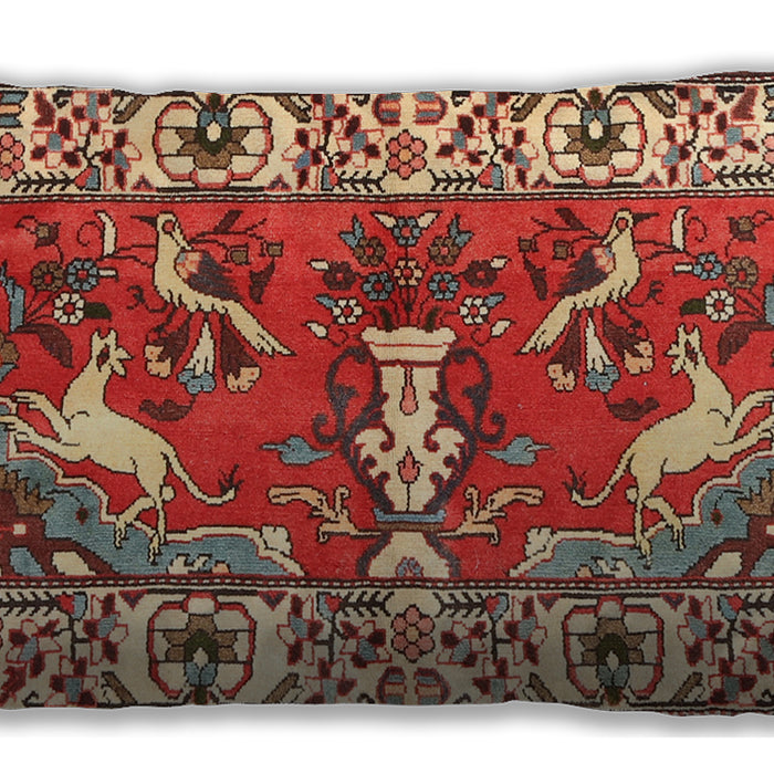 Traditional Classic Rectangular Red Lumbar Throw Pillow, 13 inch by 19 inch, lbtr1042